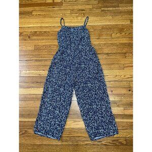 Old Navy Floral Jumpsuit Women's Size Medium Blue Spaghetti Strap Romper